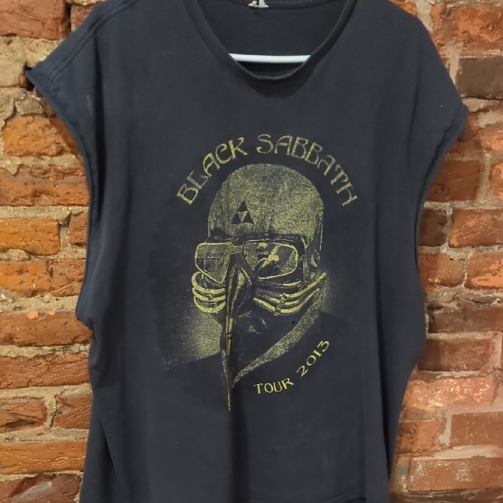 Black Sabbath 2013 Tour Shirt Sleeveless Double Sided Print Distressed